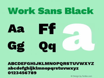 Work Sans Black Version 1.400 Font Sample