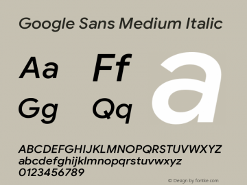 Google Sans Medium Italic Version 1.023图片样张