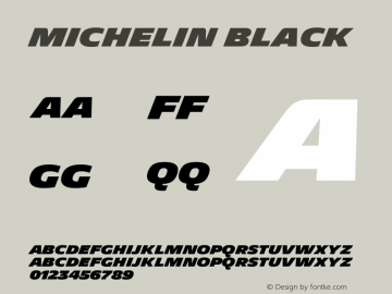 Michelin Black Regular Version 1.005;PS 1.5;hotconv 1.0.72;makeotf.lib2.5.5900 Font Sample