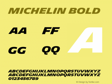 Michelin Bold Version 1.005;PS 1.5;hotconv 1.0.72;makeotf.lib2.5.5900图片样张