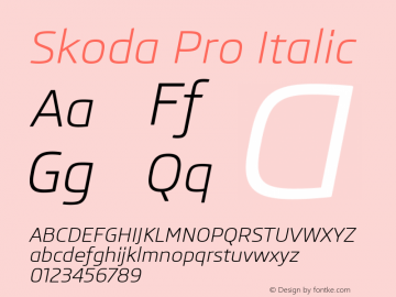 Skoda Pro Italic Final Version 1.001 Autohinted图片样张