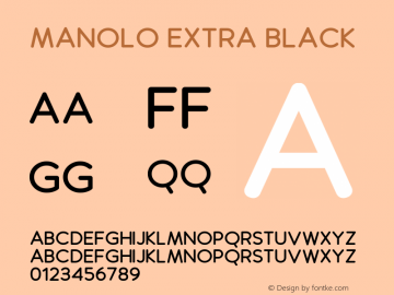 Manolo Extra Black Version 1.00;February 23, 2020;FontCreator 11.5.0.2422 64-bit Font Sample