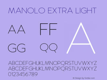 Manolo Extra Light Version 1.00;February 24, 2020;FontCreator 11.5.0.2422 64-bit Font Sample