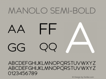 Manolo Semi-Bold Version 1.00;February 23, 2020;FontCreator 11.5.0.2422 64-bit Font Sample