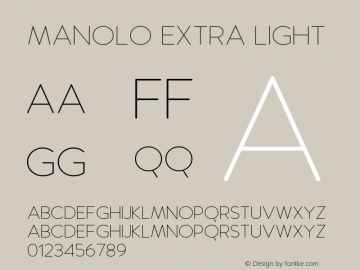 Manolo Extra Light Version 1.00;February 24, 2020;FontCreator 11.5.0.2422 64-bit图片样张