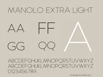 Manolo Extra Light Version 1.00;February 24, 2020;FontCreator 11.5.0.2422 64-bit Font Sample