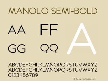 Manolo Semi-Bold Version 1.00;February 23, 2020;FontCreator 11.5.0.2422 64-bit Font Sample