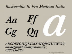 Baskerville10Pro-MediumItalic Version 001.000图片样张