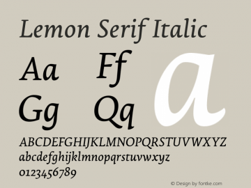 LemonSerif-Italic Version 2.1图片样张