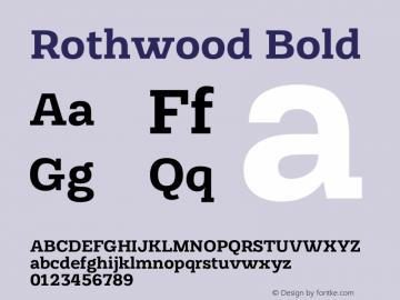 Rothwood Bold Version 1.000 Font Sample