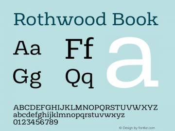 Rothwood Book Version 1.000 Font Sample