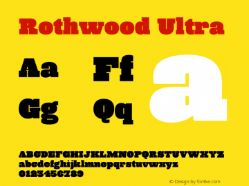 Rothwood Ultra Version 1.000 Font Sample