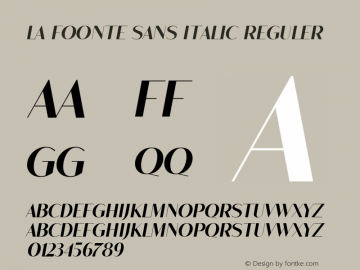 La Foonte Sans Italic reguler Version 1.00;February 17, 2020;FontCreator 12.0.0.2547 64-bit图片样张