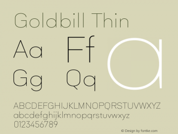 Goldbill Thin Version 1.000图片样张