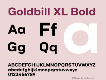 Goldbill XL Bold Version 1.000图片样张