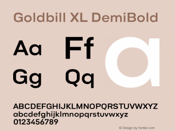Goldbill XL DemiBold Version 1.000图片样张