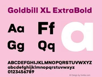 Goldbill XL ExtraBold Version 1.000图片样张