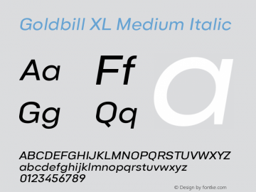 Goldbill XL Medium Italic Version 1.000图片样张