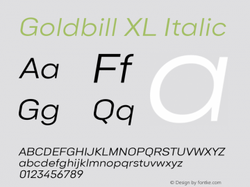 Goldbill XL Italic Version 1.000图片样张