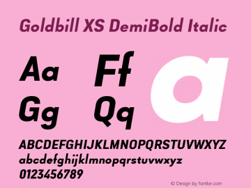 Goldbill XS DemiBold Italic Version 1.000图片样张