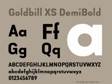 Goldbill XS DemiBold Version 1.000图片样张