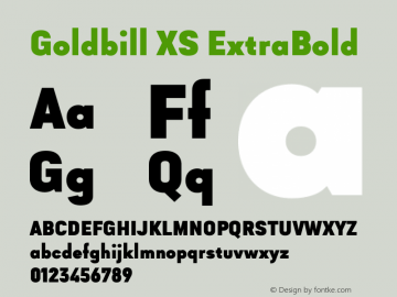 Goldbill XS ExtraBold Version 1.000图片样张