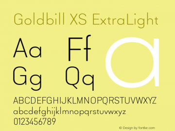 Goldbill XS ExtraLight Version 1.000图片样张