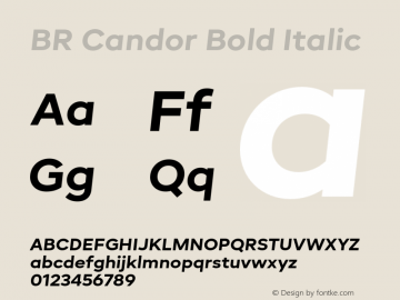BR Candor Bold Italic Version 1.000;hotconv 1.0.109;makeotfexe 2.5.65596图片样张