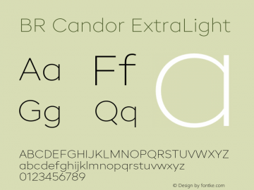 BR Candor ExtraLight Version 1.000;hotconv 1.0.109;makeotfexe 2.5.65596图片样张