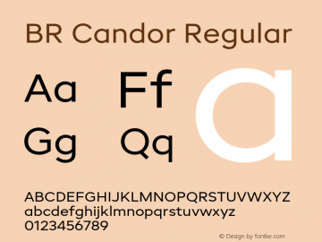 BR Candor Regular Version 1.000;hotconv 1.0.109;makeotfexe 2.5.65596图片样张