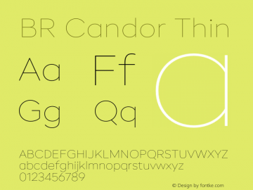 BR Candor Thin Version 1.000;hotconv 1.0.109;makeotfexe 2.5.65596图片样张