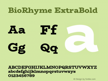BioRhyme-ExtraBold Version 1.000 Font Sample