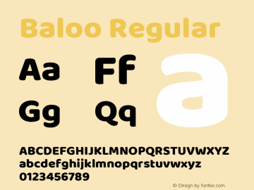 Baloo Regular Version 1.443;PS 1.000;hotconv 16.6.51;makeotf.lib2.5.65220; ttfautohint (v1.6) Font Sample