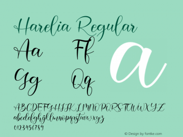 Harelia Version 1.00;August 9, 2019;FontCreator 12.0.0.2545 64-bit Font Sample