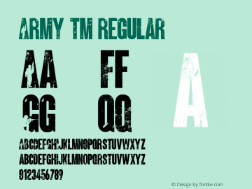 ARMY TM Version 1.00 February 22, 2020, initial release Font Sample