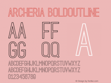 Archeria Boldoutline Version 1.00;February 20, 2020;FontCreator 12.0.0.2525 32-bit Font Sample
