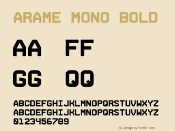 Arame Mono Bold Version 1.002; Fonts for Free; vk.com/fontsforfree Font Sample