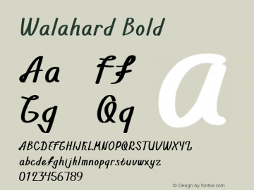 Walahard Bold Version 1.00;February 21, 2020;FontCreator 12.0.0.2555 64-bit图片样张