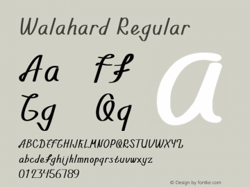 Walahard Version 1.00;February 21, 2020;FontCreator 12.0.0.2555 64-bit图片样张