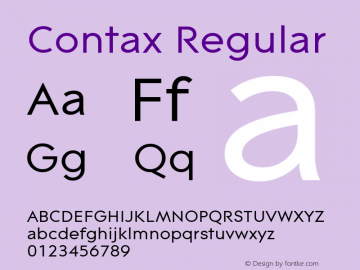 Contax Regular Macromedia Fontographer 4.1.5 1/23/00 Font Sample