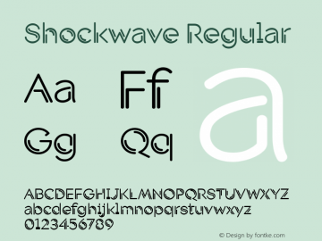 Shockwave Regular Version 1.00 Font Sample