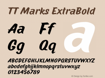 TTMarks-ExtraBold Version 1.000 Font Sample
