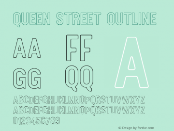 QueenStreet-Outline Version 1.0 Font Sample