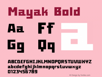 Mayak-Bold Version 1.001 Font Sample