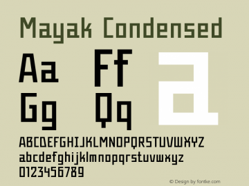 Mayak-Condensed Version 1.001 Font Sample