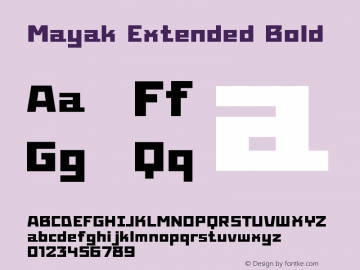 Mayak-ExtendedBold Version 1.001 Font Sample