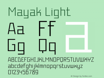 Mayak-Light Version 1.001 Font Sample