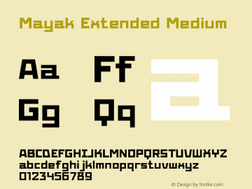 Mayak-ExtendedMedium Version 1.001 Font Sample