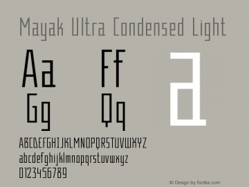 Mayak-UltraCondensedLight Version 1.000 Font Sample