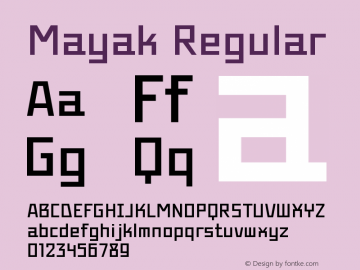 Mayak-Regular Version 1.001 Font Sample